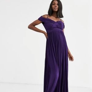 ASOS Special Occasion Maternity Dress in Dark Purple